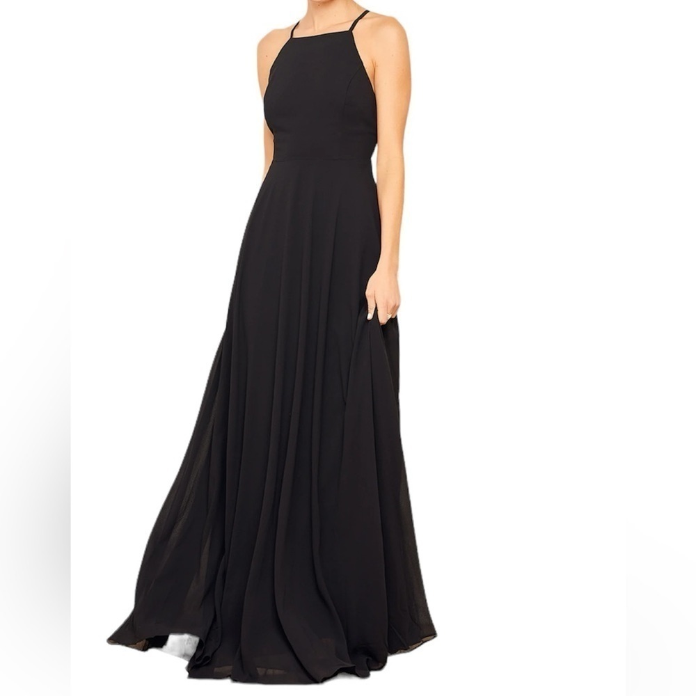 Lulus Sz L black Mythical Kind of Love formal‎ dress long gown